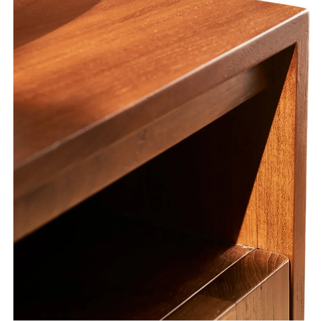 Aerona Teak Wood & Rattan TV Unit with modern design