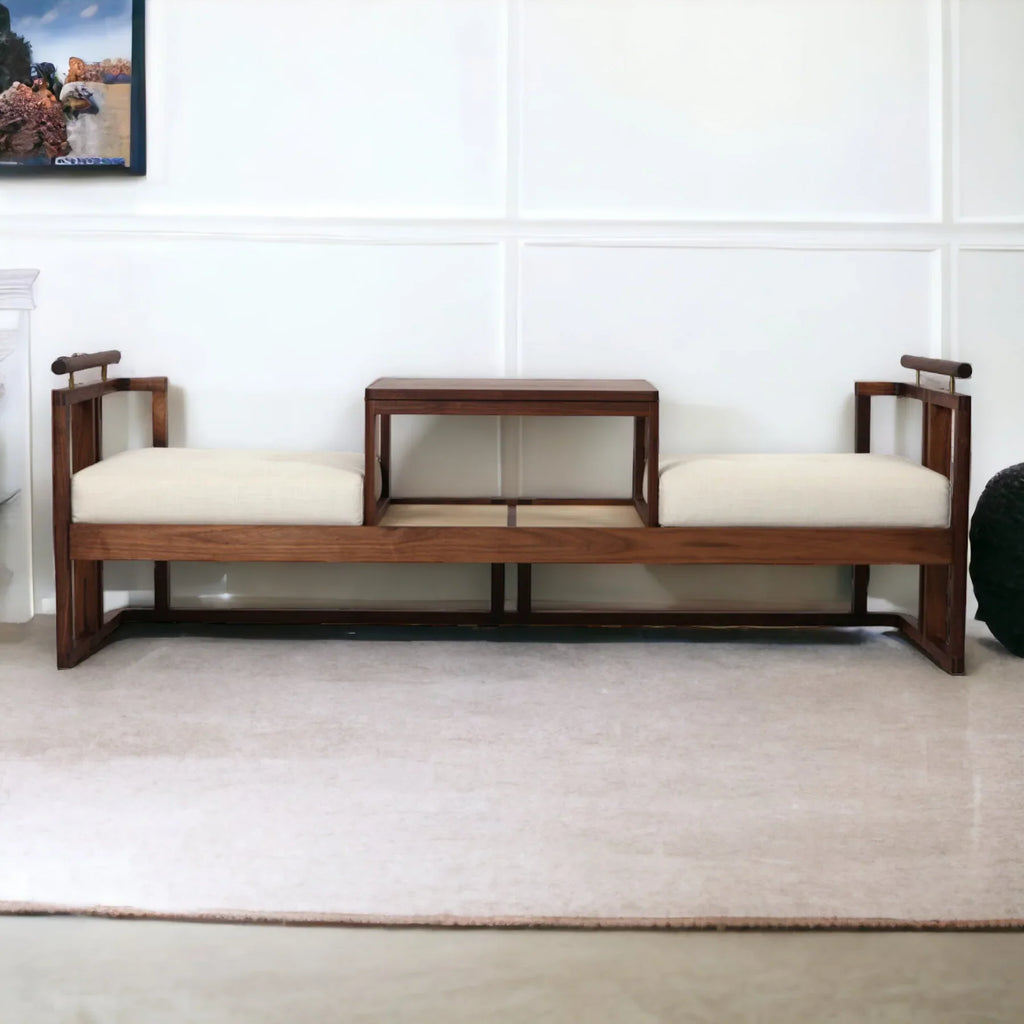 Bella Teak Wood 2 Seater Sofa for Living Room – Durable, Stylish, and Comfortable Furniture