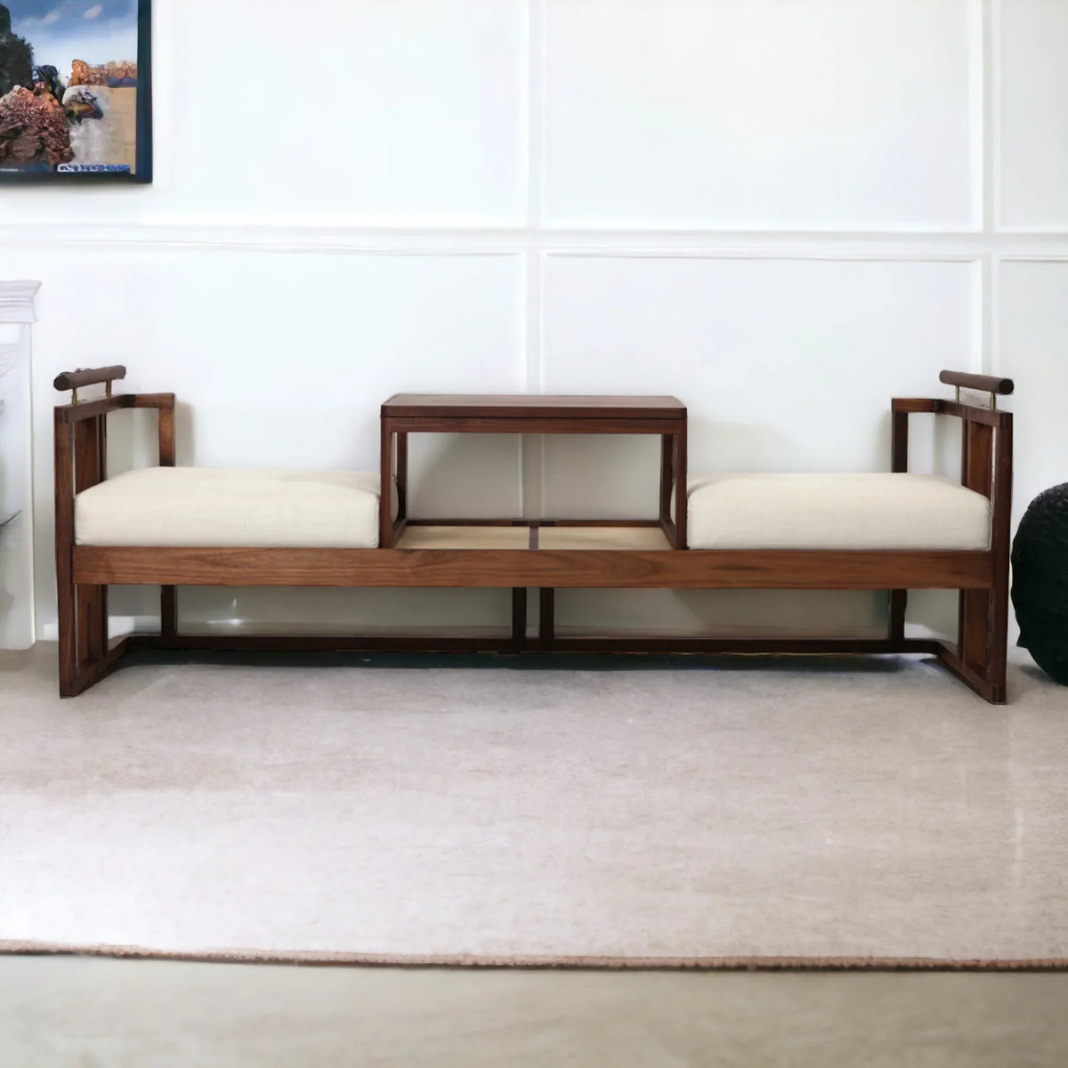 Bella Teak Wood 2 Seater Sofa for Living Room – Durable, Stylish, and Comfortable Furniture