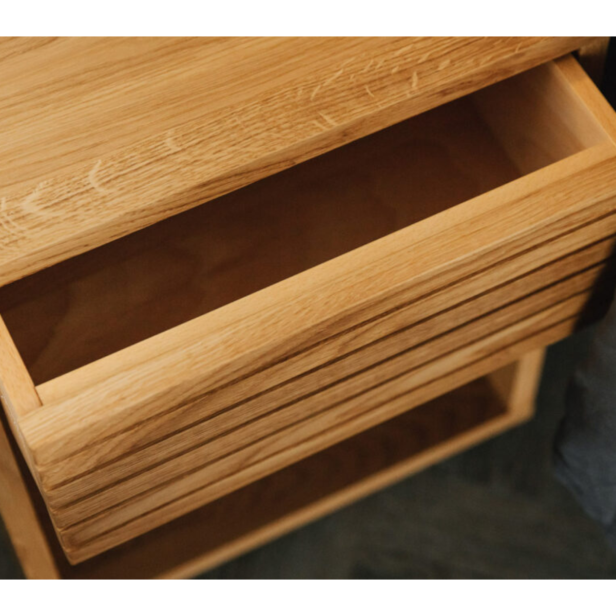 Benecia Oak Wood Drawer Bedside single drawer bedside