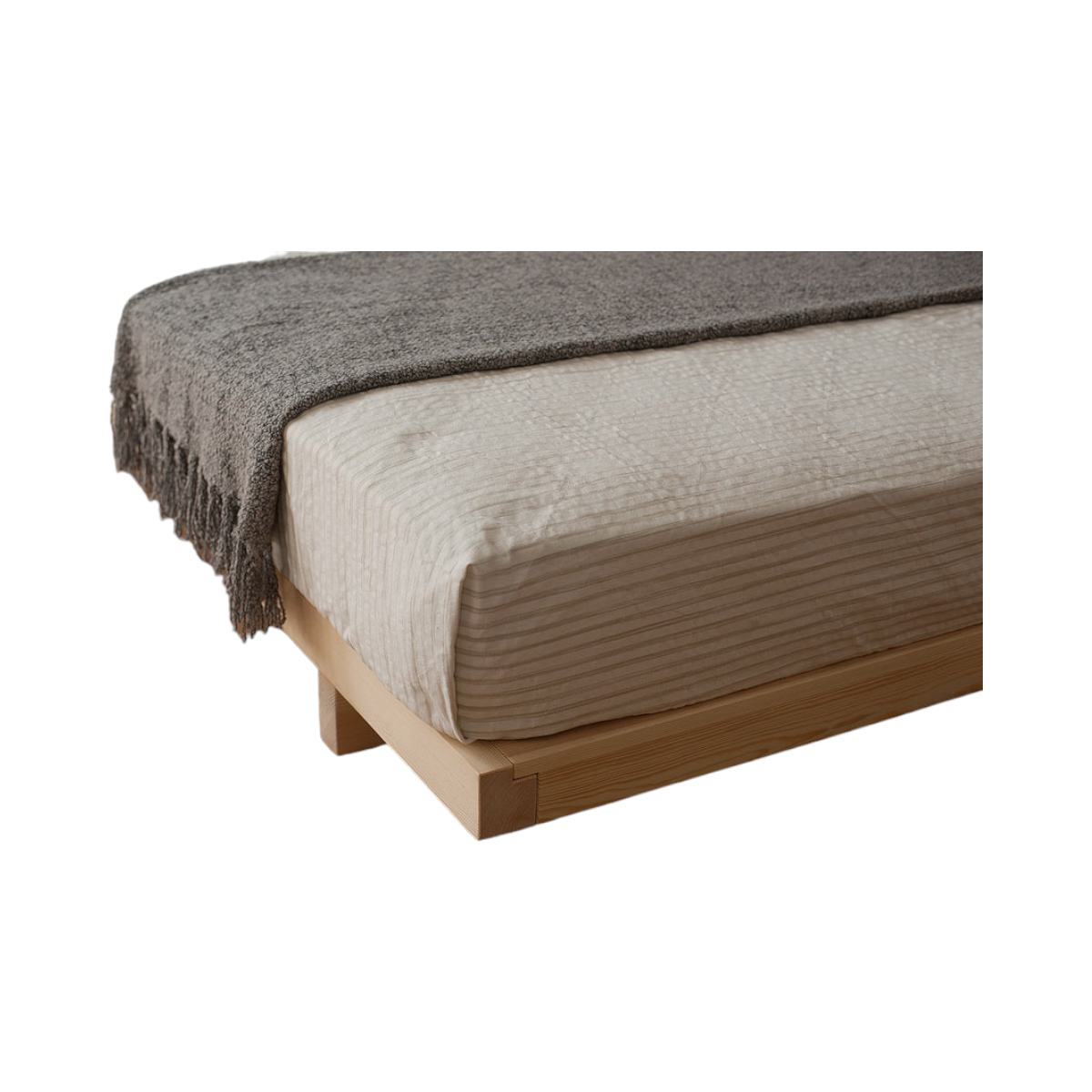 Bevin Oak Wood Bed wooden finish