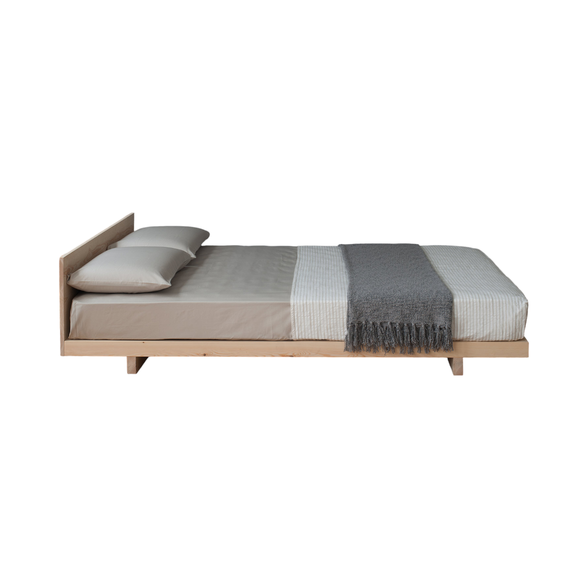 Bevin Oak Wood Bed side view