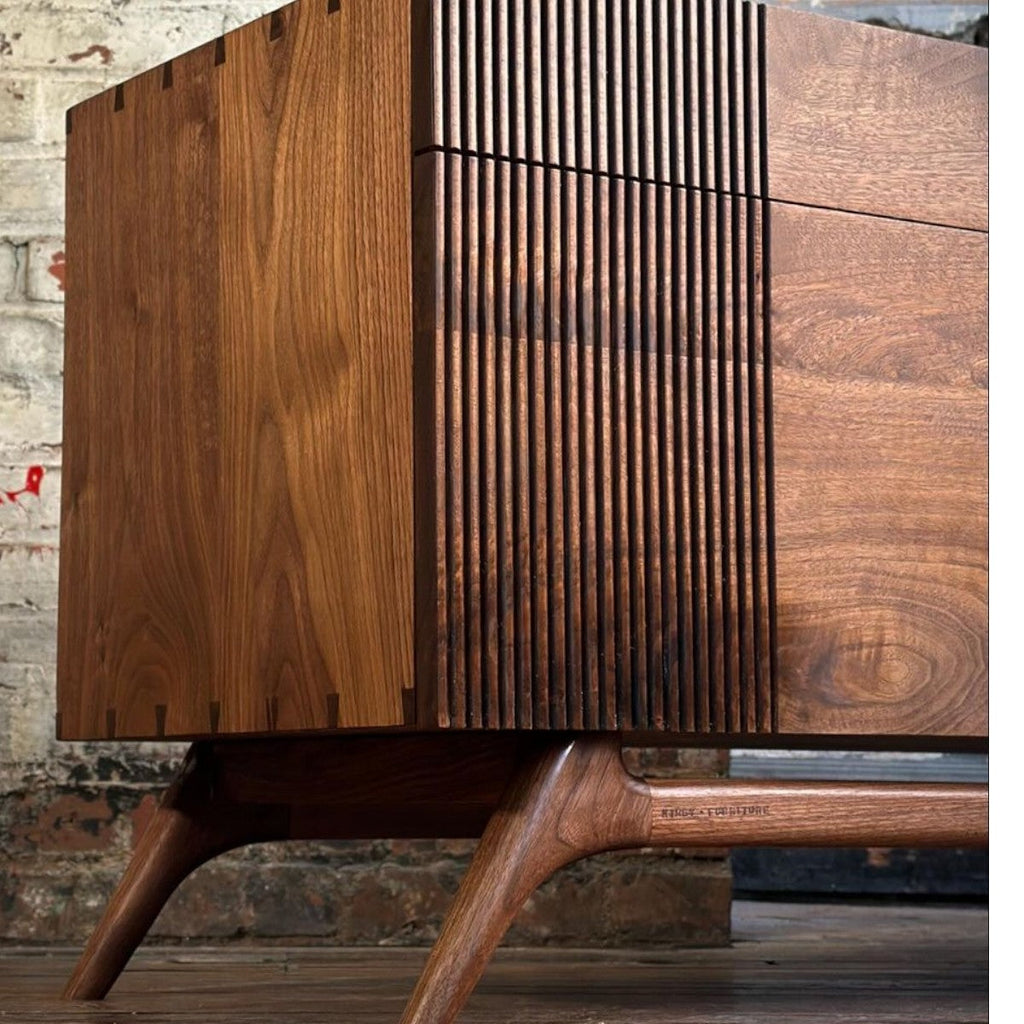side profile of Bevin Walnut Wood Cabint & Sideboard 