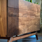 Bevin Walnut Wood Sideboard close-up of rich solid wood