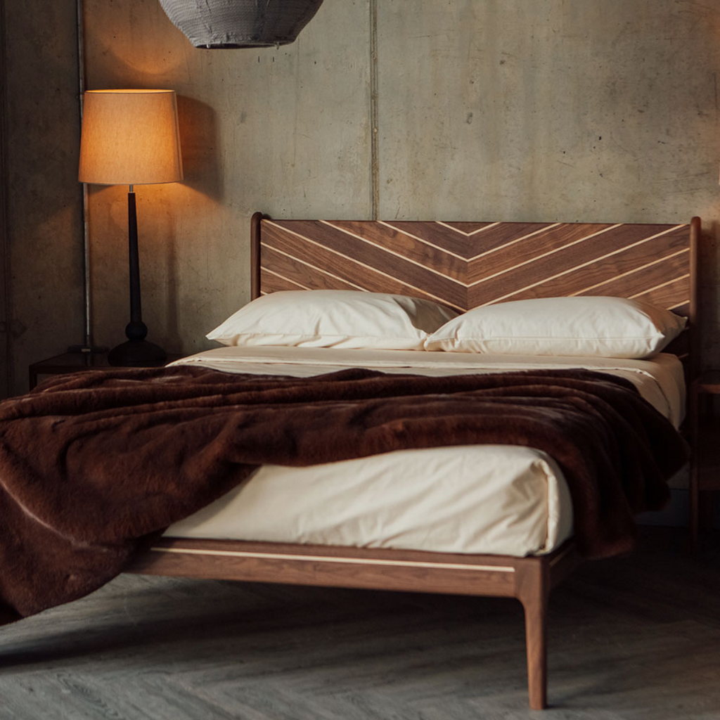 Beynon Walnut Wood Bed frame