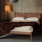 Beynon Walnut Wood Bed frame