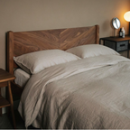 Bricen Walnut Wood Bed elegant design