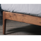 Brick Walnut Wood Bed for bedroom