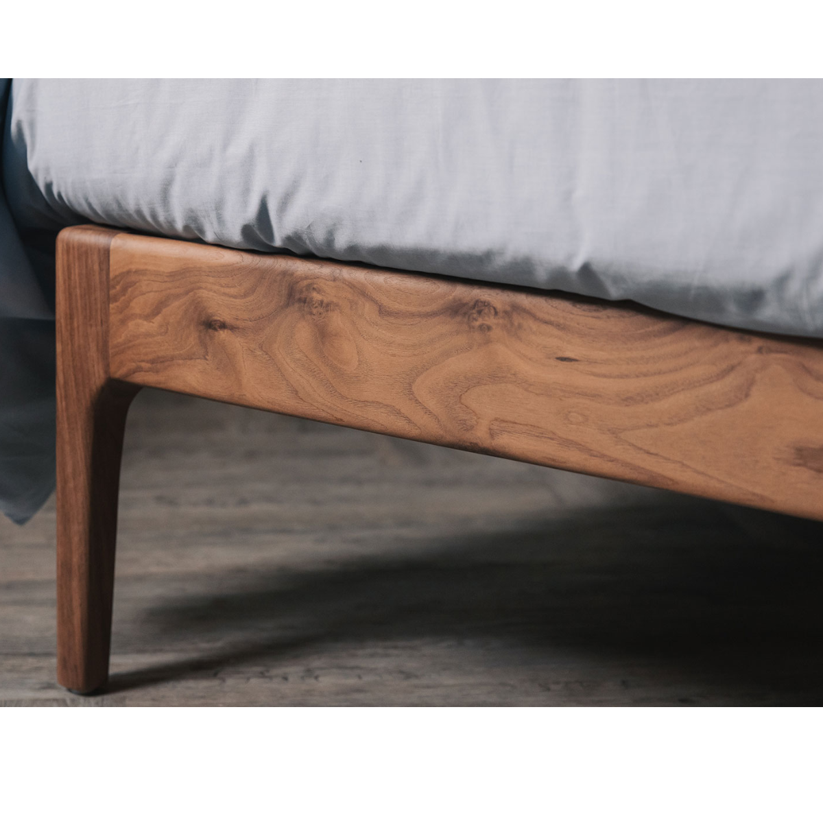 Brick Walnut Wood Bed for bedroom