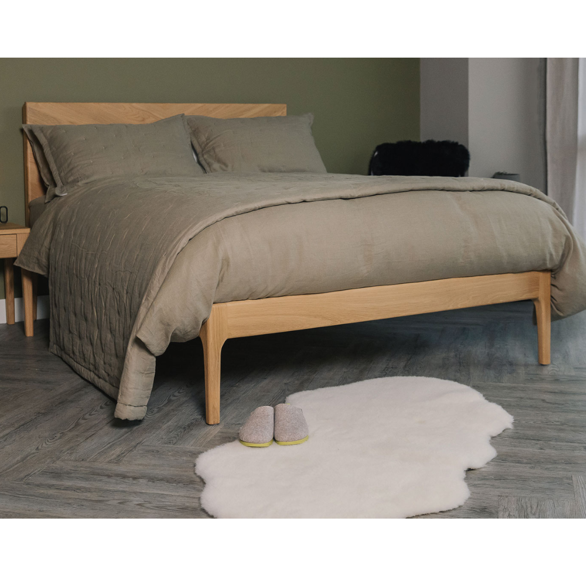 Bricker Oak Wood Bed frame