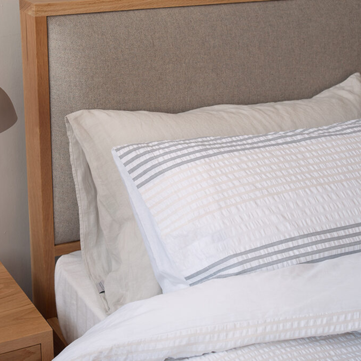 Brie Oak Wood Bed elegant design