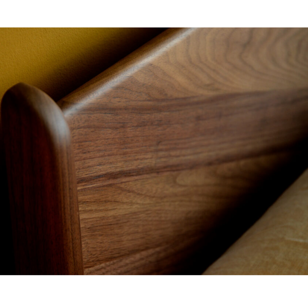 Brina Walnut Wood Bed elegant design