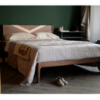 Brock Walnut Wood Bed design