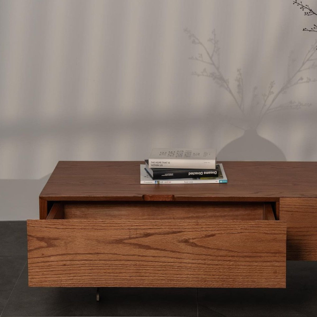 Caron Red Oak Wood TV Unit 3