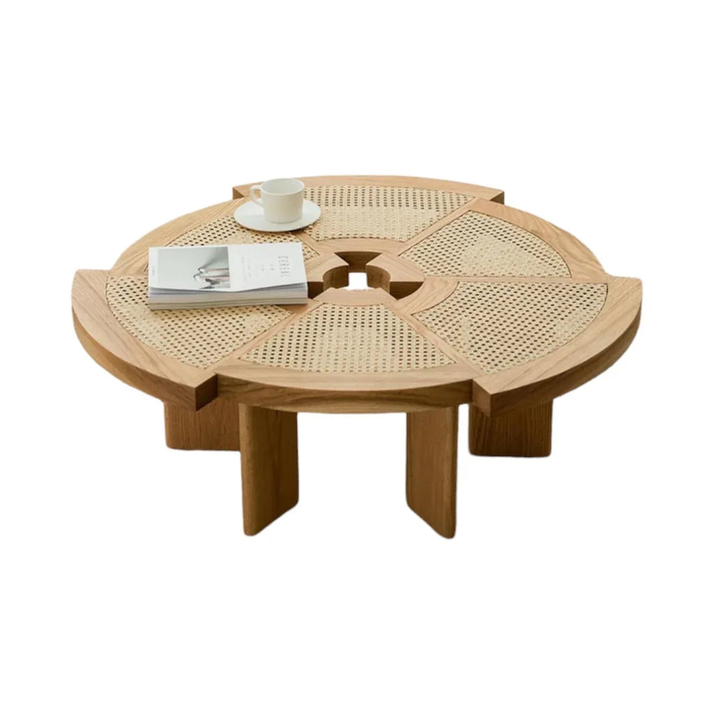 David Ash Wood & Rattan Coffee Table