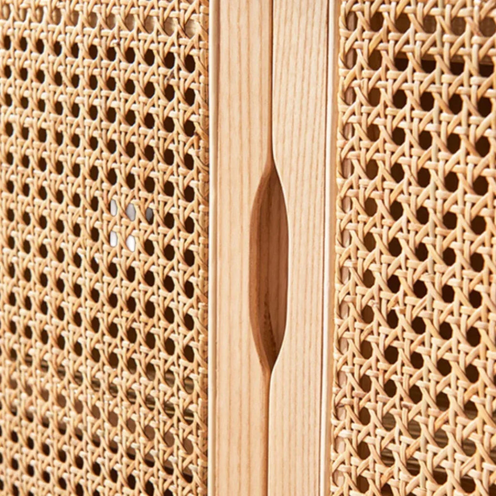 Dean Ash Wood & Rattan Sideboard top surface view