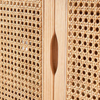 Dean Ash Wood & Rattan Sideboard top surface view