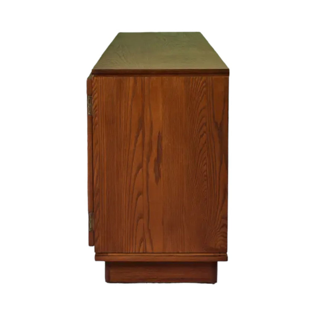 Edric Walnut Wood Sideboard close-up of premium solid walnut wood grain