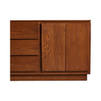 Edric Walnut Wood Sideboard side angle view and sleek modern profile