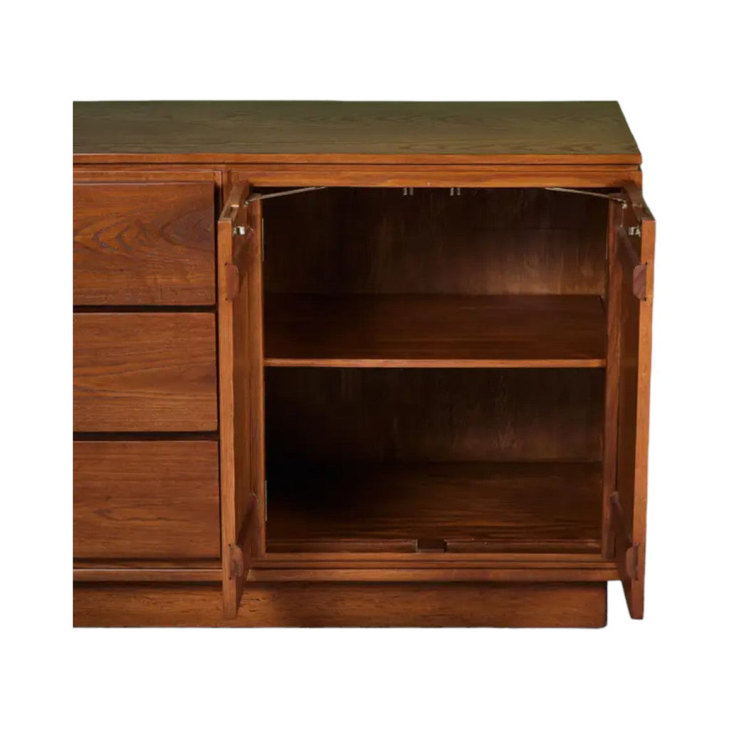 Edric Walnut Wood Sideboard with open door