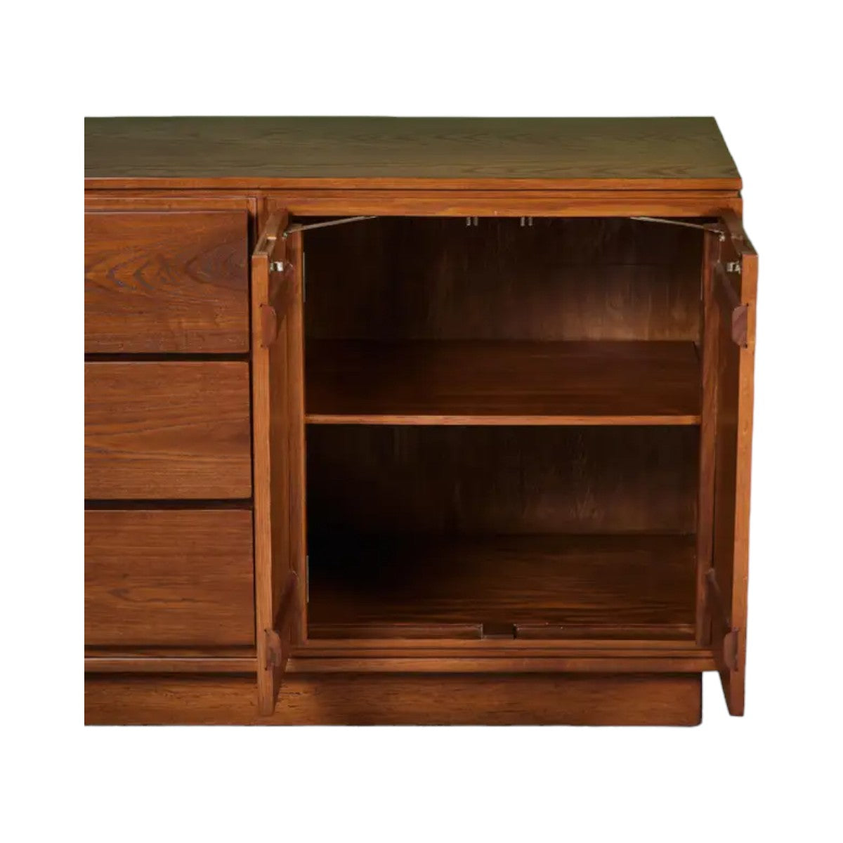 Edric Walnut Wood Sideboard with open door
