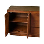 Edric Walnut Wood Sideboard high-capacity internal shelving view