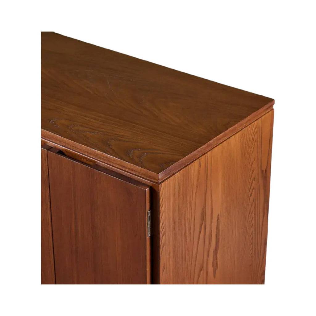Edric Walnut Wood Sideboard corner view