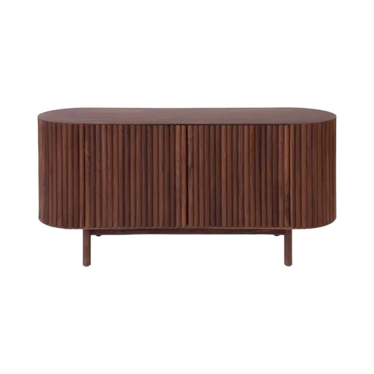Edsel Walnut Wood Sideboard front view with natural walnut finish