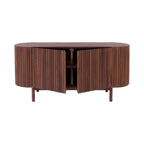 Edsel Walnut Wood Sideboard with open doors