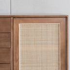 Edwin Ash Wood & Rattan Sideboard natural ash finish