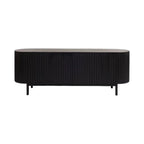 back side of Edwin Oak Wood Sideboard Black 