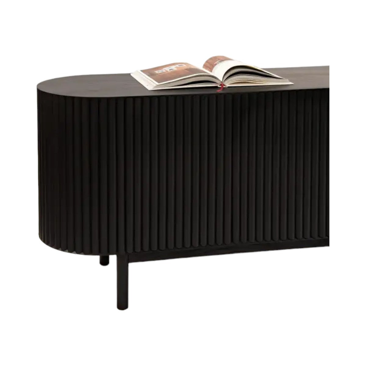 Edwin Oak Wood Sideboard side angle view