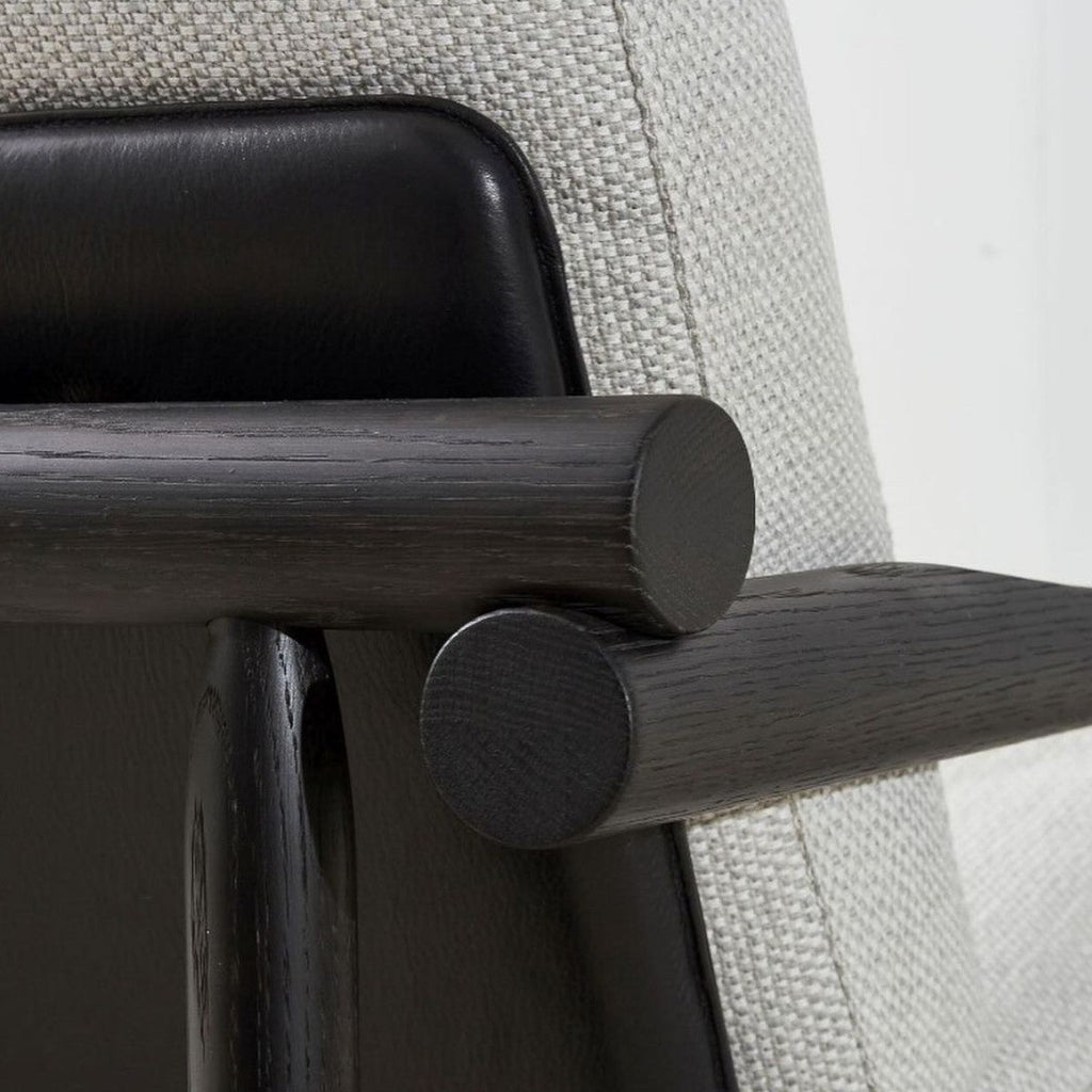 Edwina Black Oak Wood Arm Chair