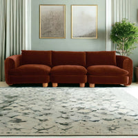 Eilis Teak Wood & Fabric 3 Seater Sofa - Modern and durable sofa with teak wood frame