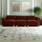 Eilis Teak Wood & Fabric 3 Seater Sofa - Modern and durable sofa with teak wood frame