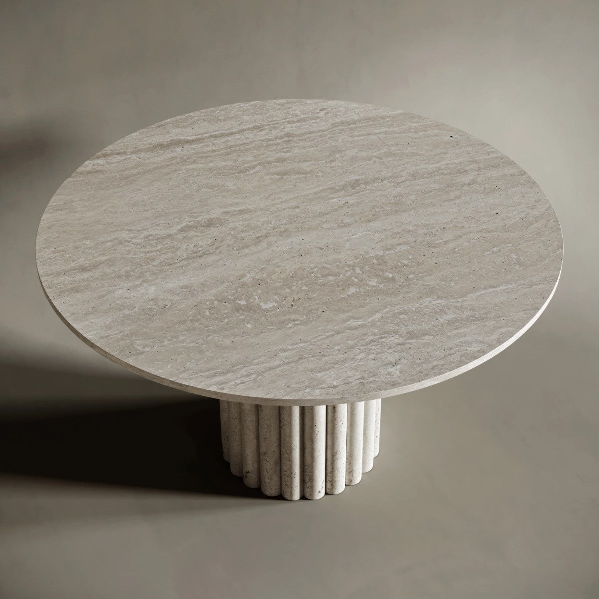 Eitan Oval Travertine Stone Dining Table