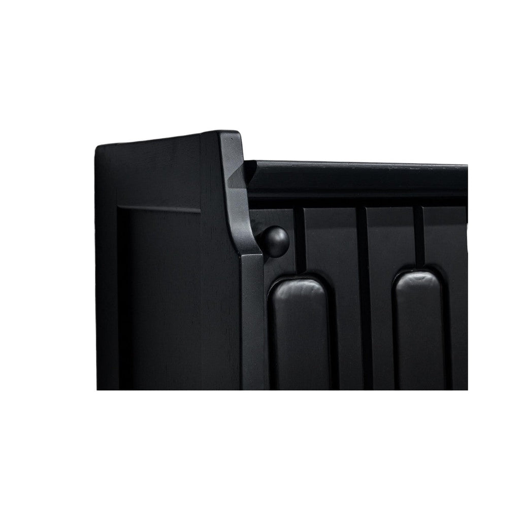 Side Corner view of Elan Oak Wood Sideboard Black 8