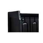 Side Corner view of Elan Oak Wood Sideboard Black 8