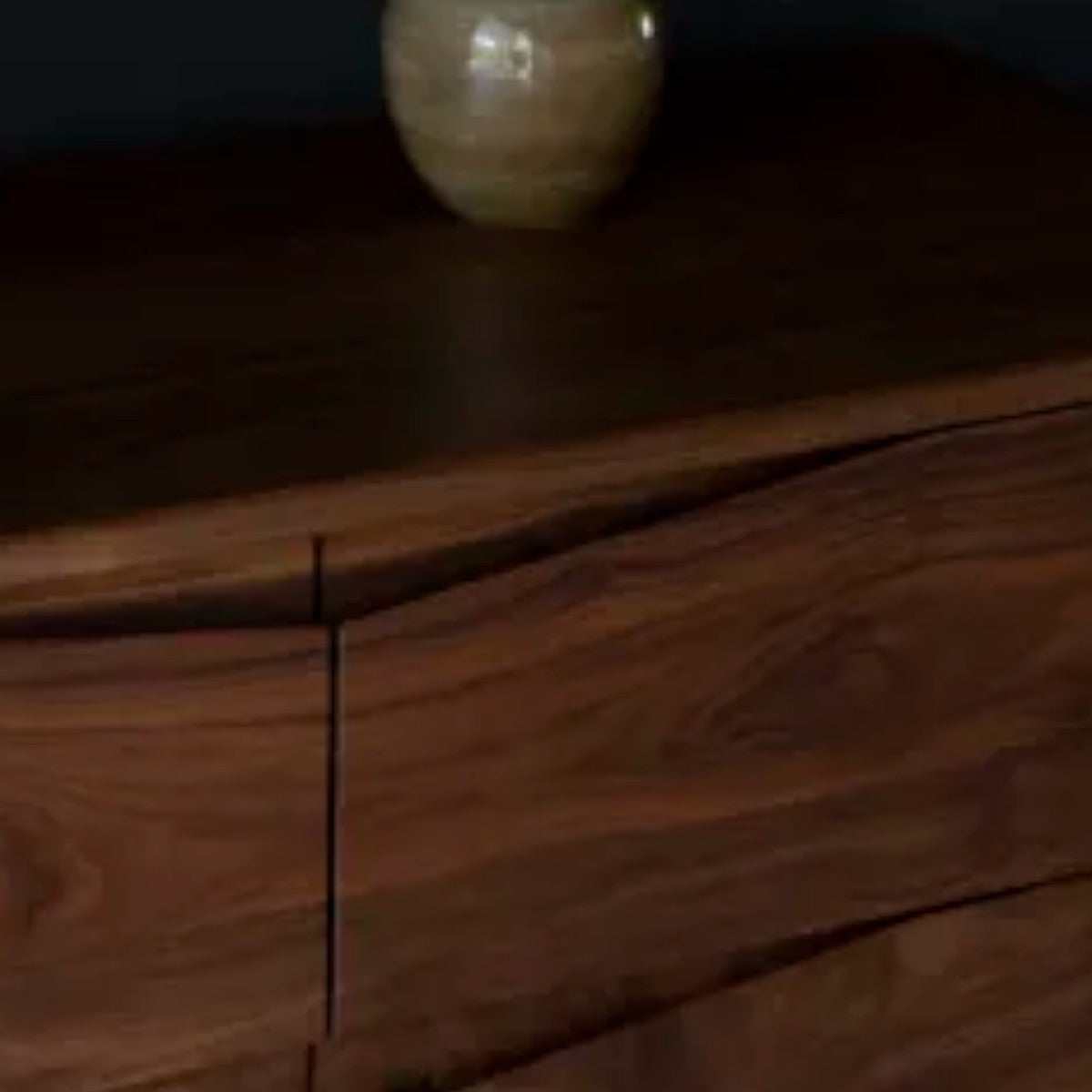 Elana Walnut Wood Sideboard top surface view
