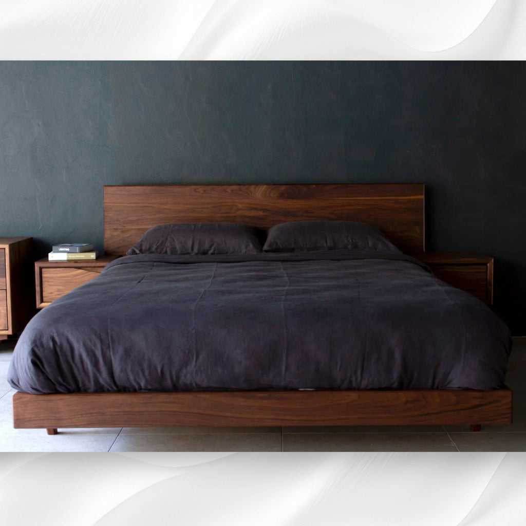 Elese Walnut Wood Bed 1