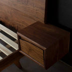 Elese Walnut Wood Bed walnut finish