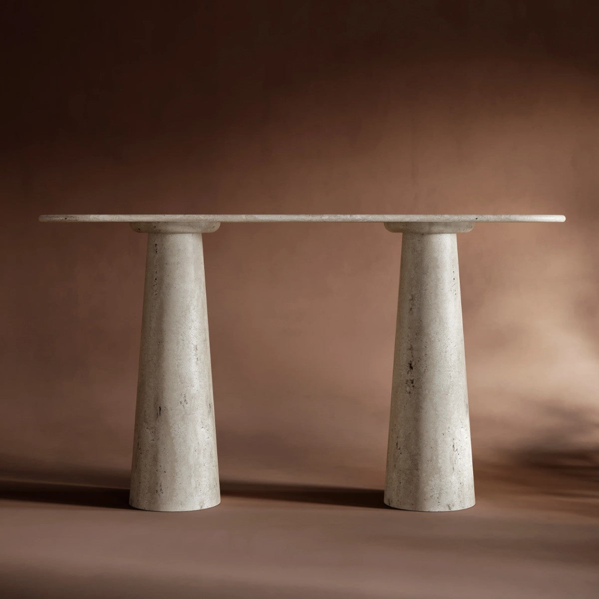 Eleven Ovel Travertine Stone Console Table 2