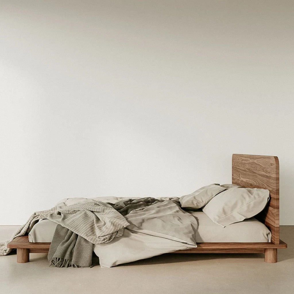 Walnut Wood Bed for modern bedroom