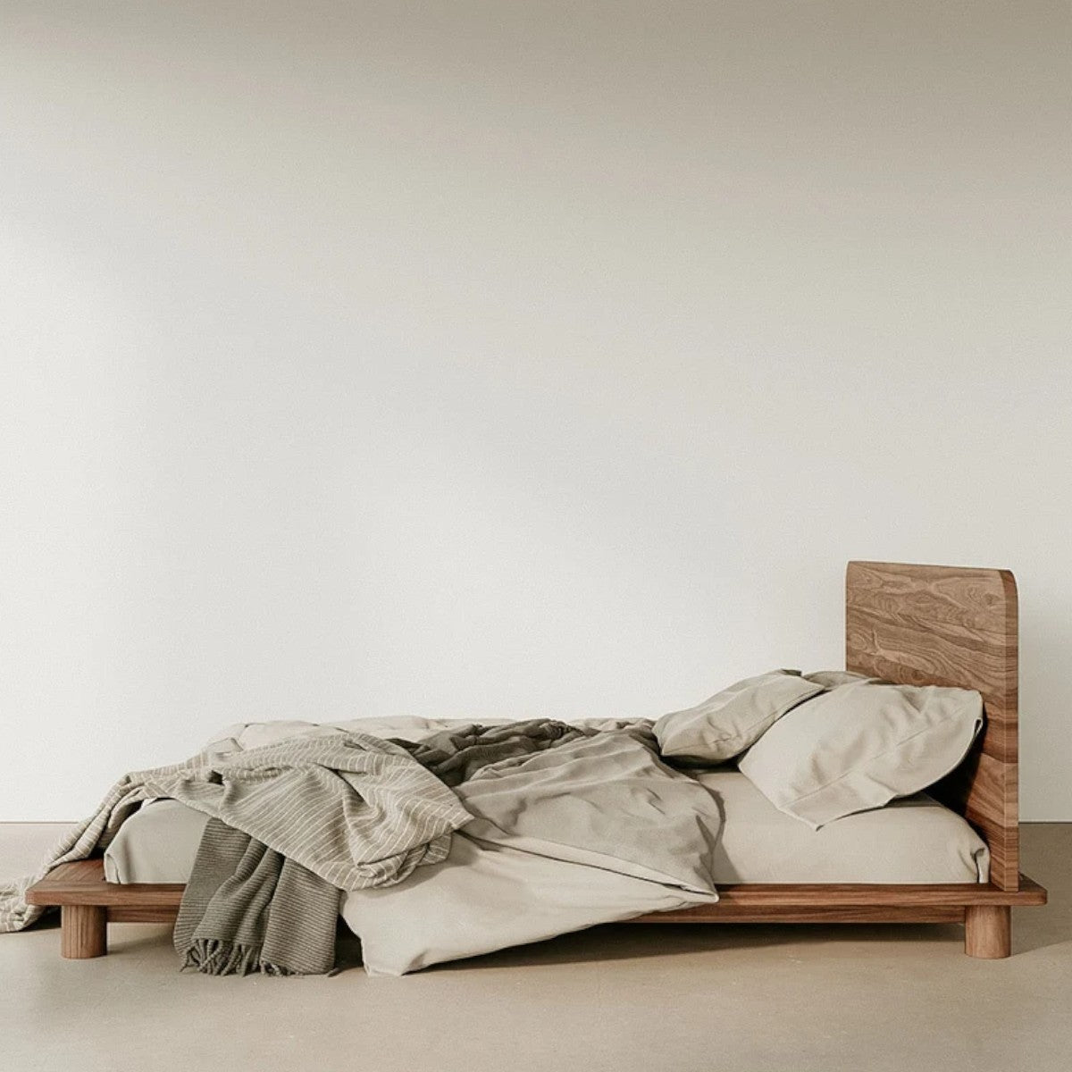 Walnut Wood Bed for modern bedroom