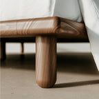 Elias Walnut Wood Bed close-up
