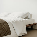Elias Walnut Wood Bed side view