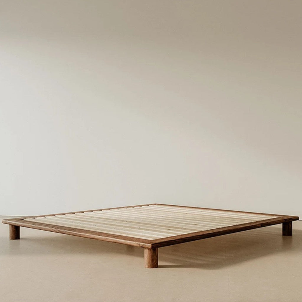 Elida Walnut Wood Bed frame