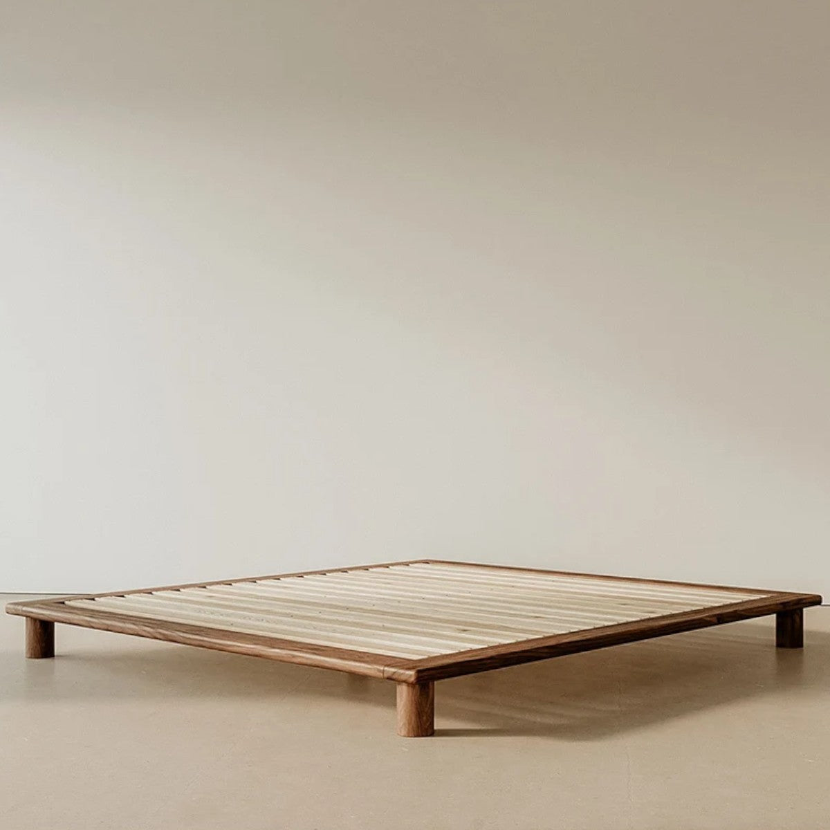 Elida Walnut Wood Bed frame