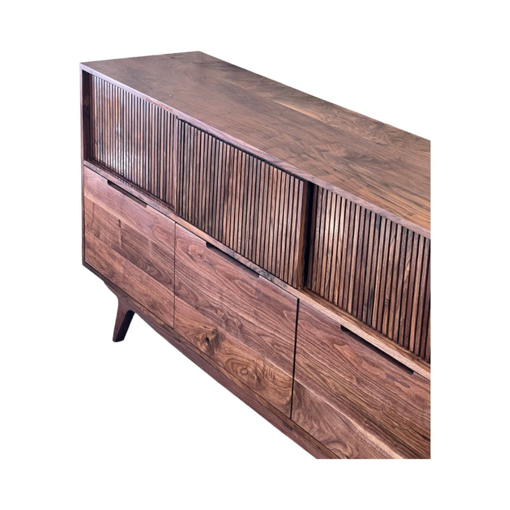 Ianna Walnut Wood Sideboard seamless solid wood base frame