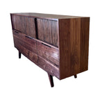 Fabiano Walnut Wood Sideboard sturdy solid wood base and leg construction
